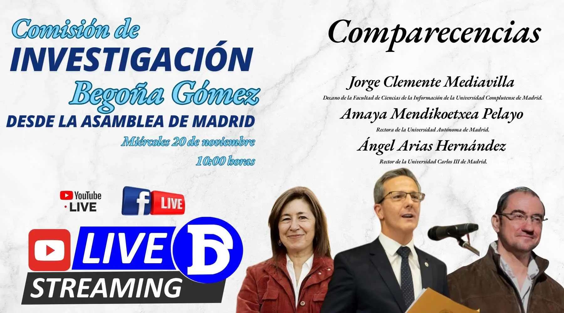 "Begoña Gómez: nueva sesión de la comisión en la Asamblea de Madrid"
