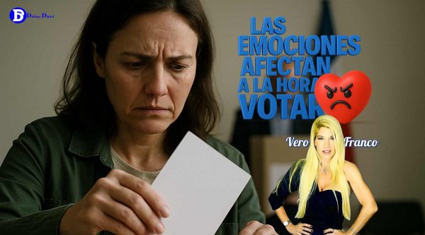 Cómo influyen las emociones al votar. urna electoral con personas mostrando emociones durante la votación