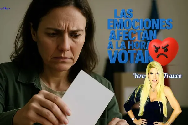 Cómo influyen las emociones al votar. urna electoral con personas mostrando emociones durante la votación