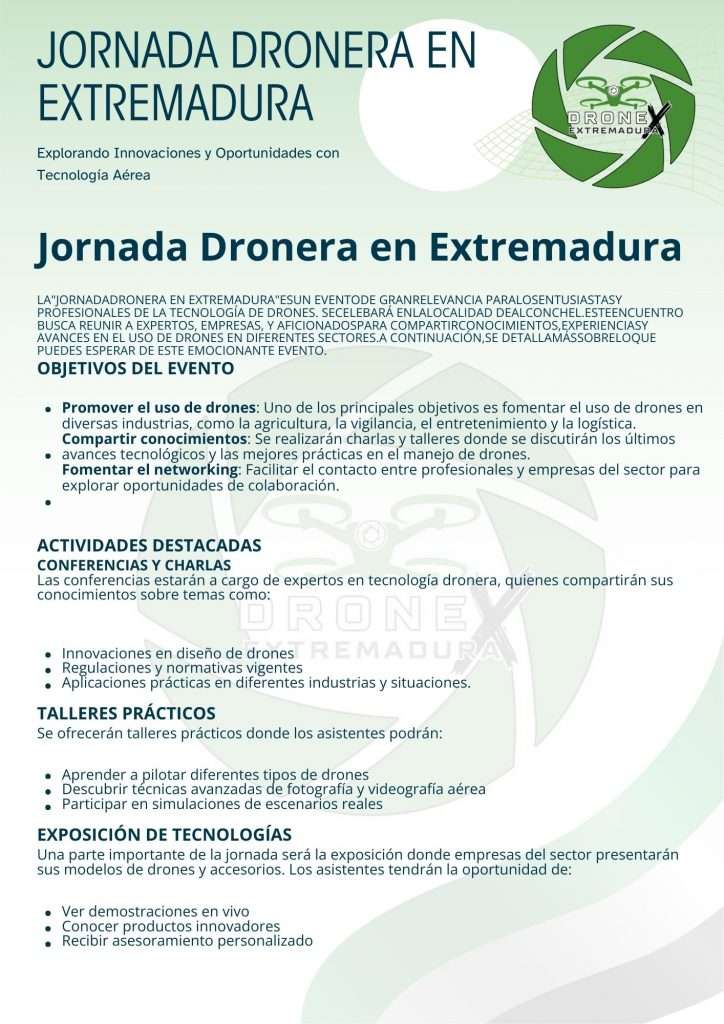Jornada Dronera en Extremadura Contenido