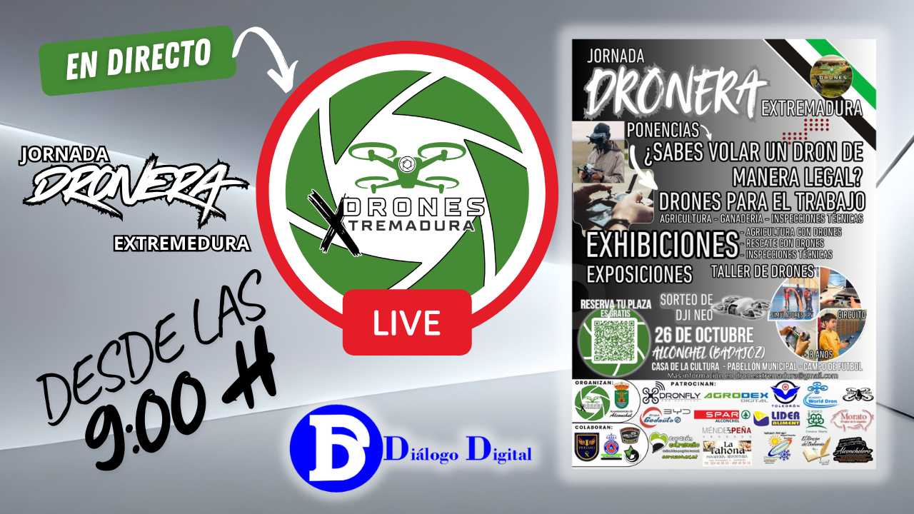 Jornada Dronera Extremadura 2025: directo, talleres y el futuro de los drones profesionales