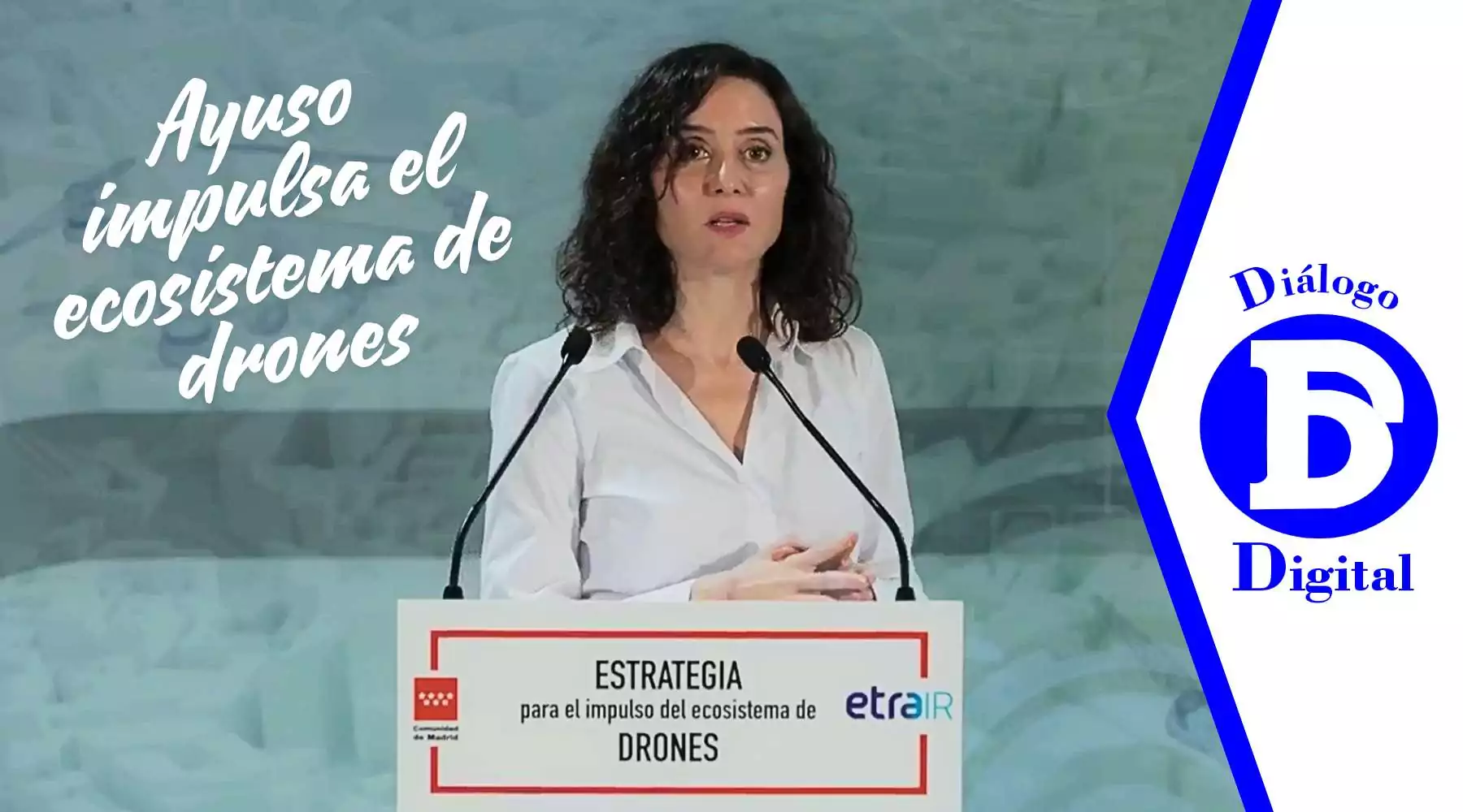 Isabel Díaz Ayuso durante la presentación de la Estrategia de Impulso del Ecosistema de Drones de la Comunidad de Madrid en 2026
