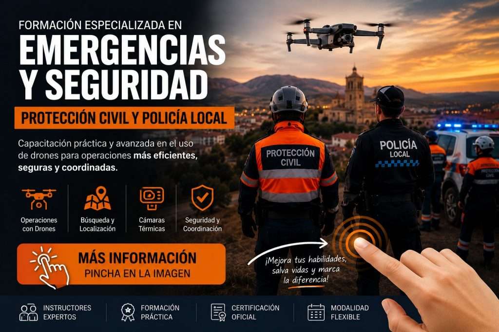 Formación con drones en seguridad y emergencias. 